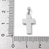 304 Stainless Steel Micro Pave Cubic Zirconia Pendants STAS-Z107-08P-15-3