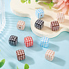 10Pcs Printed Opaque Acrylic Beads MACR-TA0002-43-6