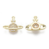 Brass Micro Pave Clear Cubic Zirconia Charms X-KK-S348-554-NF-2