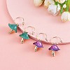 Enamel Mushroom Dangle Stud Earrings JE987A-5