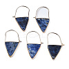 Natural Sodalite Triangle Dangle Hoop Earrings G-S359-363B-1