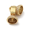 Brass Micro Pave Clear Cubic Zirconia Fold Over Clasps KK-G414-09G-2