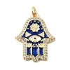 Brass Micro Pave Cubic Zirconia Enamel Pendants KK-L262-20G-1