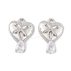 Brass Micro Pave Clear Cubic Zirconia Charms KK-L212-16P-1