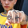 Cross Alloy Enamel Open Cuff Rings for Men FS-WGB4F7F-01-4