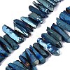 Spray Painted Electroplate Natural Quartz Crystal Points Beads Strands G-Q610-02B-1