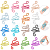 16Pcs 16 Colors Aluminu Cuff Rings RJEW-BC00001-1