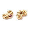 Brass Pave Cubic Zirconia Connector Charms KK-B074-02G-02-2