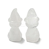 Natural Quartz Crystal Carved Healing Cat with Witch Hat Figurines DJEW-D012-07K-1