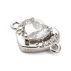 925 Sterling Silver Micro Pave Cubic Zirconia Connector Charms STER-U009-03P-03-2