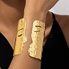 Textured Alloy Open Cuff Bangles for Women BJEW-K272-04G-1
