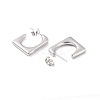 Non-Tarnish 304 Stainless Steel Rectangle Stud Earrings EJEW-P198-03P-2