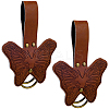 Butterfly Shape PU Leather Medieval Belt Pendant. with Alloy Ring HJEW-WH20012-09B-1
