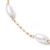 Plastic Pearl Oval Bead Link Bracelets BJEW-JB12603-3