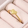 Heart 304 Stainless Steel Open Cuff Rings for Women LS-RJEW-G338-14G-3