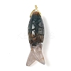Natural Indian Agate Carved Pendants G-P599-08G-07-1