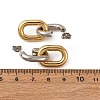 304 Stainless Steel Two Tone Oval Dangle Stud Earrings EJEW-L304-04GP-5