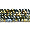 Electroplate Glass Beads Strands GLAA-H021-01B-FP05-2