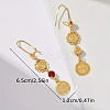 Tassel Coin Brass Hoop Earrings XE5575-6