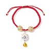Adjustable Fortune Cat Handmade Porcelain Charm Bracelets BJEW-JB10506-1