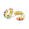 Colorful Resin Beaded Hoop Earrings EJEW-P215-04G-2