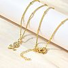 Brass Micro Pave Clear Cubic Zirconia Flower Pendant Necklaces for Women NJEW-A039-01B-G-2