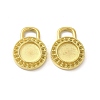 Ion Plating(IP) 304 Stainless Steel Pendant Cabochons Settings STAS-F284-18G-2