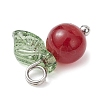 Natural Dyed White Jade Fruit Charms PALLOY-JF02431-04-4