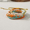 10Pcs Glass Seed Bead & Glass Stretch Bracelets ZB7764-4-1