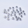 Silver Color Plated Acrylic Horizontal Hole Letter Beads PB43C9070-L-1