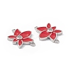 Rack Plating Brass Pave Clear Cubic Zirconia Connector Charms KK-B065-26P-02-3