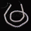 Faceted Electroplate Glass Round Bead Strands X-EGLA-R016-8mm-25-3