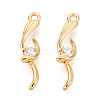 Brass Micro Pave Clear Cubic Zirconia Pendants KK-T078-01G-07-1