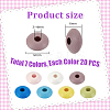 140pcs 7 colors Dyed Natural Beech Wood Beads WOOD-PH0003-11-2