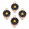 Zinc Alloy Enamel Sunflower Connector Charms ENAM-E011-01KCG-10-2