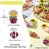 16Pcs 8 Colors Sunflower Flowerpot Food Grade Eco-Friendly Silicone Beads SIL-CJ0001-61-8