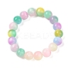 Natural Selenite Round Beaded Stretch Bracelets for Women G-U005-02E-1