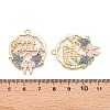 Rack Plating Alloy Enamel Pendants ENAM-N056-370KCG-03-3