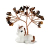Natural Tiger Eye Chips Tree of Life Decorations DJEW-A017-01N-1