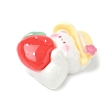 Strawberry Bear Theme Opaque Resin Cabochons CRES-D301-01E-2