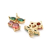 Cherry Rack Plating Brass Micro Pave Cubic Zirconia Charms X-KK-G512-24G-2
