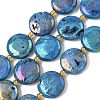 Electroplated Natural Druzy Geode Crystal Beads Strands G-G459-04J-1