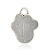 Antique Silver Alloy Enamel Dog Paw Print Pendants ENAM-M023-04-2