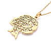 304 Stainless Steel Pendant Necklaces NJEW-T018-54G-5