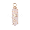 2Pcs 2 Styles Natural Amethyst/Green Aventurine/Rose Quartz/Lapis Lazuli/Quartz Crystal Double Terminated Pointed Pendants PALLOY-JF03122-4