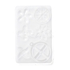 Flat Round Spinning Pendant and Windmill & Snowflake & Flower & Clover & Tyre Cabochon Silicone Molds DIY-P059-08-4