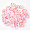 4-Petal Transparent Spray Painted Glass Bead Caps LS-X-GGLA-S054-009B-03-1