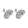 Deer Brass Micro Pave Clear Cubic Zirconia Stud Earrings LS-EJEW-F383-08P-2