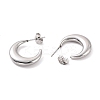Non-Tarnish 304 Stainless Steel Crescent Moon Stud Earrings for Women EJEW-F280-05C-P-2