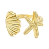 Brass Open Cuff Rings for Women RJEW-Z072-02G-04-2